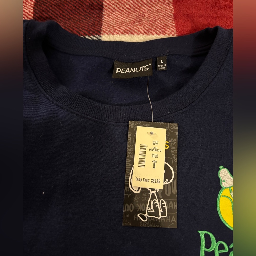 Peanuts Navy Crewneck Sweater - Picture 4 of 5
